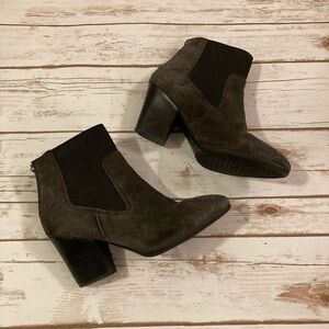 Diba True Gray Brushed Suede Ankle Booties Size 8